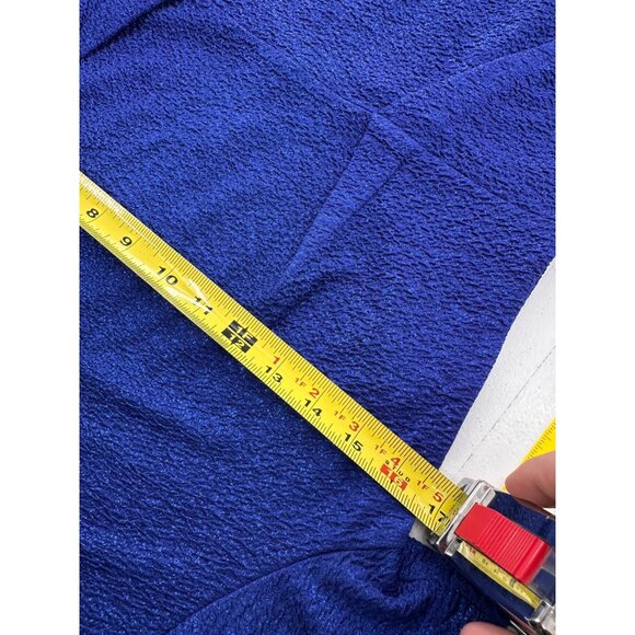 Collective Concepts Blue Textured Short Sleeve Dress Back Zipper Size M Crepe - Picture 3 of 6